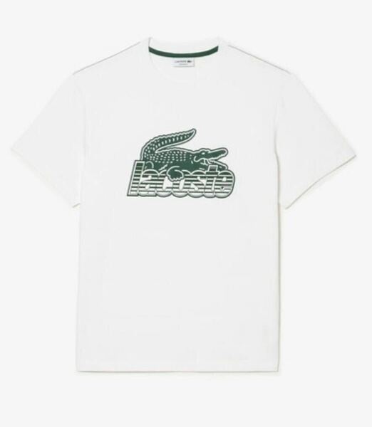 新品 ラコステ 『ニューグラフィックプリントクルーネックTシャツ』　ホワイト　サイズ4（Lサイズ） 送料無料