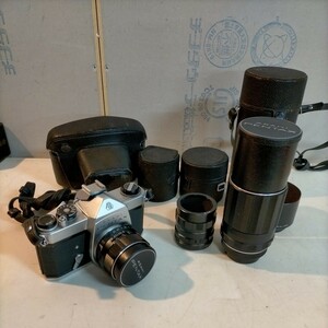 PENTAX SL Super-Takumar 1:1.8/55 1:4/200 フィルムカメラ 一眼レフ ケース付き◇中古/未清掃未検品/動作未確認/写真でご確認下さい/NCNR