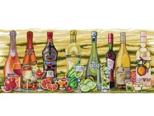 【送料無料・匿名配送】クロスステッチキット Wine ワイン ボトルシリーズ 14CT 77×36cm 布に図案印刷なし 刺繍