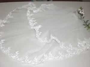  wedding veil * gorgeous . flower race *2 sheets piling * white 