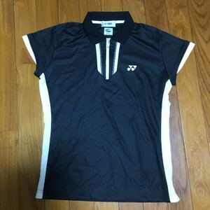  новый товар не использовался YONEX Yonex теннис бадминтон рубашка-поло be утечка -ru игра рубашка игра одежда короткий рукав женский размер L чёрный 