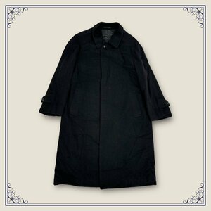 カシミヤ100%◆Nazareno Gabrielli 比翼 カシミアウール ロングコート サイズ L/ブラック メンズ 紳士 日本製