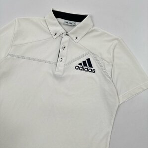 adidas GOLF アディダス ゴルフ BD ボタンダウン 半袖 ポロシャツ ドライ Lサイズ /ホワイト×ブラック メンズ スポーツの画像2
