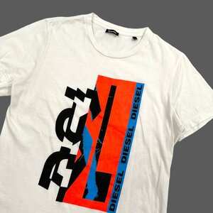 DIESEL ディーゼル 半袖 コットン プリント Tシャツ カットソー Sサイズ/ホワイト系/メンズ ディーゼルジャパン