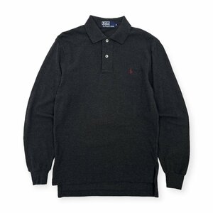 90s Polo by Ralph Lauren ポロラルフローレン 鹿の子 長袖 ポロシャツ S/ダークグレー/メンズ/インパクト21/ビンテージ