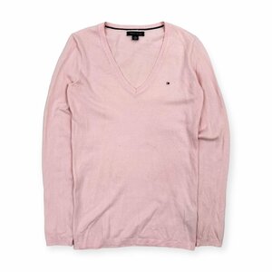 TOMMY HILFIGER トミーヒルフィガー Vネック コットン ニット セーター XXS /薄ピンク レディース