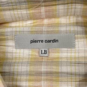 新品タグ付 未使用◆pierre cardin ピエールカルダン 麻×綿 しわ加工 チェック柄 長袖シャツ サイズ LB /メンズ/日本製/大きいサイズの画像4