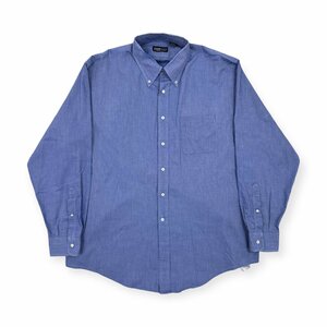 LANDS' END ランズエンド ボタンダウン BD オックスフォード チェック柄 長袖 シャツ ワイシャツ サイズ17 1/2-35 /メンズ ブルー系