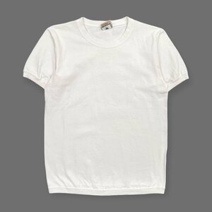 USA製◆Goodwear グッドウェア 無地 半袖 リブ Tシャツ サイズM/白/ホワイト/アメリカ製