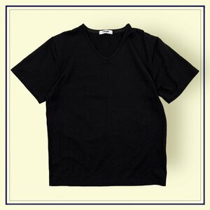 renoma homme レノマ オム Vネック 半袖 Tシャツ カットソー サイズ L/ブラック 系/メンズ