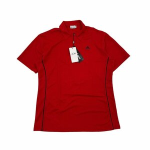 タグ付き 未使用品◆adidas GOLF アディダス ゴルフ ハーフジップ 半袖 ポロシャツ Oサイズ/レッド 赤系/メンズ スポーツ