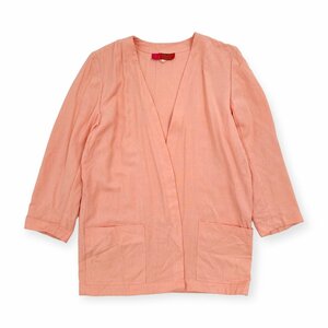 ungaro solo donna ウンガロ レーヨン100% ジャケット カーディガン 羽織り 11AR / サーモンピンク レディース ビンテージ