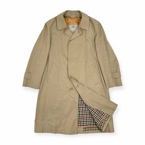 イングランド製◆Aquascutum アクアスキュータム Aqua5 ライナー付 裏チェック ステンカラーコート/英国製/70's 80's/ビンテージ