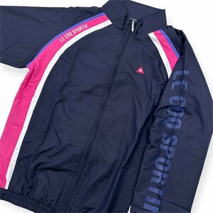 美品◆le coq sportif GOLF ルコックゴルフ フルジップ 裏メッシュ ジャケット ウインドブレーカー M/ネイビー/レディース