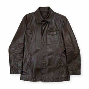 牛革◆TAKEO KIKUCHI タケオキクチ 本革 カウレザー ジャケット コート サイズ 2/ブラウン/メンズ