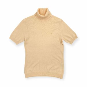 カシミヤ100%◆UNIQLO ユニクロ タートルネック 半袖 ニットセーター Mサイズ / クリーム色 レディース k-112