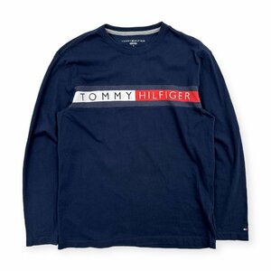 TOMMY HILFIGER トミーヒルフィガー フラッグ ロゴ デザイン 長袖 Tシャツ カットソー M/ネイビー/メンズ