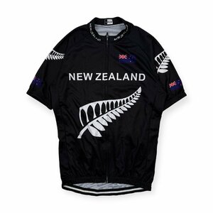 NEW ZEALAND ニュージーランド オールブラックス ジップ サイクリング サイクル 半袖 ジャージ シャツ L /ロードバイク クロスバイク
