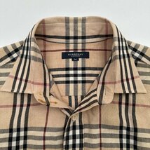 リネン混◆BURBERRY LONDON バーバリー ノバチェック 半袖 シャツ シャツ Mサイズ/メンズ 日本製 三陽商会 バーバリーチェック_画像6