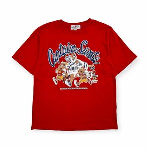 CAPTAIN SANTA キャプテンサンタ BIGプリント 半袖 Tシャツ カットソー Mサイズ /赤 レッド メンズ ジョイマークデザイン 日本製