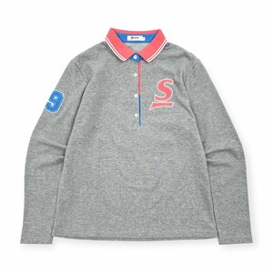 美品◆SRIXON スリクソン 鹿の子 長袖 ポロシャツ L /グレー/レディース/スポーツ/ゴルフ