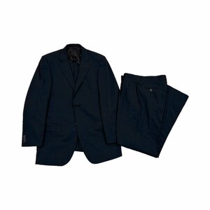 上下◆D'URBAN ダーバン セットアップ スーツ テーラードジャケット スラックスパンツ 薄手 M-Lサイズ程度/ネイビー 濃紺/メンズ 日本製