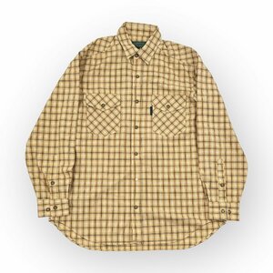 TARAS BOULBA タラスブルバ チェック柄 両胸ポケット 長袖 シャツ Lサイズ/イエロー系/メンズ アシックス 日本製