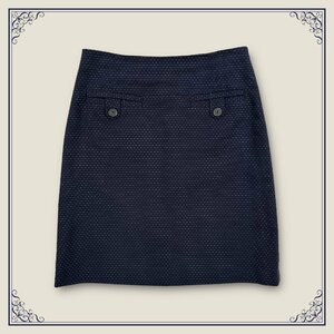 Brooks Brothers ブルックスブラザーズ 刺繍総柄 コットン 台形スカート サイズ 4 / 濃紺 ネイビー レディース
