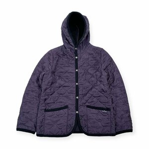 THE SMOCK SHOP スモックショップ 裏フリース フード付 キルティング ジャケット コート Mサイズ /レディース/紫/パープル