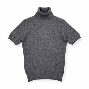 カシミヤ100%◆UNIQLO ユニクロ タートルネック 半袖 ニット セーター M / グレー レディース カシミア k-221