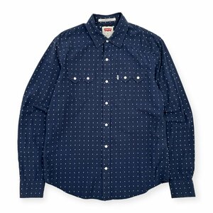 Levi's リーバイス 長袖 ウエスタンシャツ M /ネイビー/メンズ/アメカジ