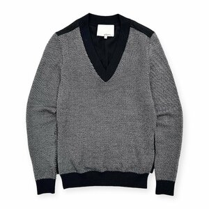 3.1 Phillip Lim フィリップリム 異素材切替 デザイン Vネック ニット セーター XSサイズ