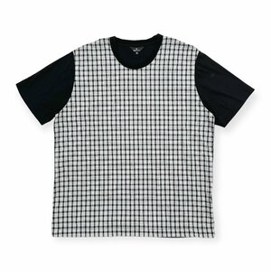 PS Paul Smith ポールスミス チェック柄 切替 半袖 Tシャツ カットソー XL/黒/ブラック/メンズ/ジョイックスコーポレーション/日本製