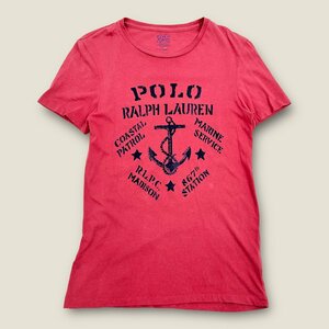 Polo Ralph Lauren ポロ ラルフローレン 半袖 コットン プリント Tシャツ CUSTOM FIT 薄手 XSサイズ/くすみレッド系/メンズ