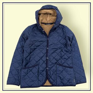 THE SMOCK SHOP スモックショップ 裏フリース フード付 キルティング ジャケット ダウン Mサイズ/ネイビー/レディース