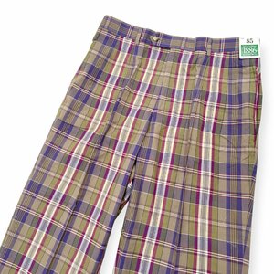 新品 未使用◆MUNSINGWEAR マンシングウェア チェック柄 ツータック スラックスパンツ 85 / マルチ メンズ 春夏 日本製