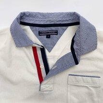 TOMMY HILFIGER トミーヒルフィガー コットン 半袖 胸ポケット 切替 ポロシャツ M /白/ホワイト/メンズ/オーバーサイズ_画像5