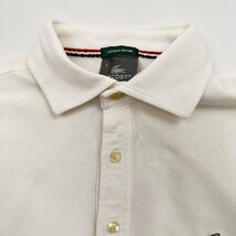 シルバーワニ◆LACOSTE ラコステ EXCLUSIVE EDITION 半袖 コットン ポロシャツ トリコロールカラー サイズ 4/ホワイト/ファブリカ 日本製_画像5