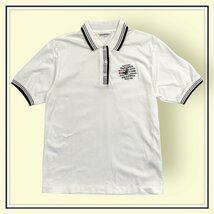 お洒落刺繍◆ゴルフ◆Black&White ブラック&ホワイト 半袖 ポロシャツ サイズ M /スポーツ ホワイト ブラホワ_画像1
