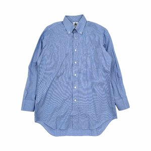 80s 90s ビンテージ!!◆LANVIN PARIS ランバン 長袖 コットン ボタンダウン BD シャツ ワイシャツ サイズ41-82/ブルー 青系/メンズ 日本製