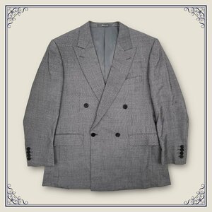 Aquascutum アクアスキュータム ウール ダブル テーラードジャケット ブレザー 96AB5 /グレー メンズ 日本製