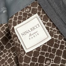 シルク混◆最高級◆NINA RICCI ニナリッチ ライナー着脱可 ロング ステンカラーコート M / 光沢グレー メンズ ベルト付 日本製_画像6