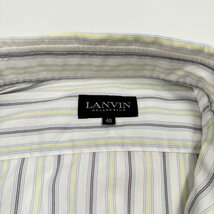 LANVIN COLLECTION ランバン ストライプ 半袖 ワイシャツ BD ボタンダウン ポケット付 40/メンズ/紳士/ビジネス/日本製_画像5