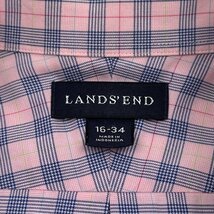 LANDS' END ランズエンド ボタンダウン BD チェック柄 長袖シャツ ドレスシャツ ワイシャツ 16-34 / メンズ_画像4