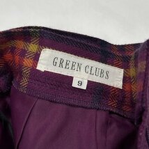 GREENCLUBS グリーンクラブ チェック柄 ウール タック入り キュロット ショートパンツ 9 / パープル系 レディース 日本製_画像6