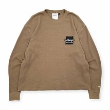 MARK GONZALES マークゴンザレス ワッフル サーマル 長袖Tシャツ カットソー M/ブラウン/メンズ_画像1