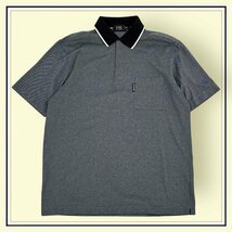 ゴルフ◆23区 SPORT ポケット付 半袖 ポロシャツ サイズ 3/黒 グレー 系 メンズ スポーツ 日本製_画像1