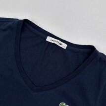 LACOSTE ラコステ ワンポイント刺繍 Vネック 半袖 Tシャツ サイズ34/ネイビー/ファブリカ_画像4