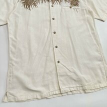 90s CHAPS チャップス ラルフローレン ヤシの木 デザイン リネン混 ハマカラー 半袖シャツ アロハシャツ L/メンズ/ビンテージ_画像5