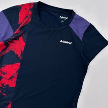 ADMIRAL アドミラル ATHLETICS デザイン ストレッチ ドライ 半袖 Tシャツ L/レディース ネイビー系_画像2